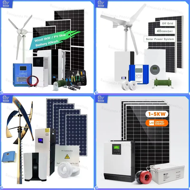 Renewable Energy Wind Solar - Kit d'énergie solaire éolienne 3KW avec